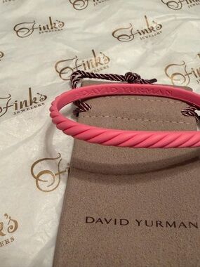David Yurman Pink Rubber Bracelet 6 mm Large Dust Bag Fink’s Jewelers